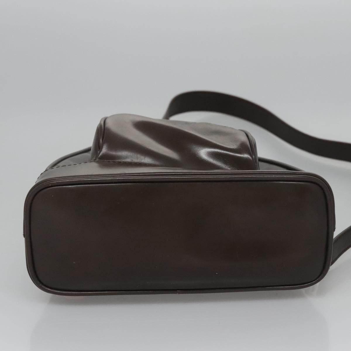 GUCCI Bamboo Body Bag Patent leather Brown 003 2113 0127 Auth 115951