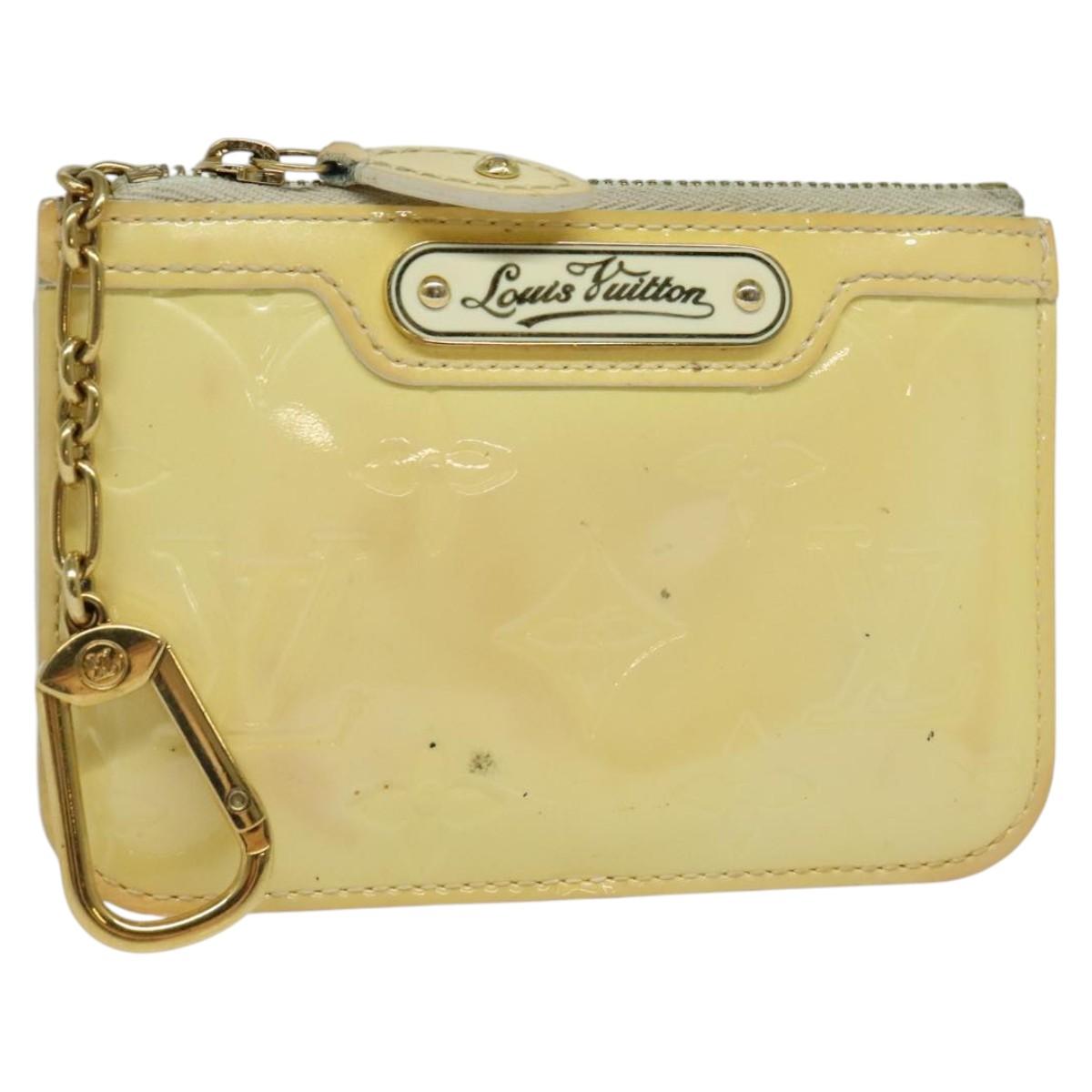 LOUIS VUITTON Vernis Pochette ClesNM Coin Purse Perle M93558 LV Auth 115954