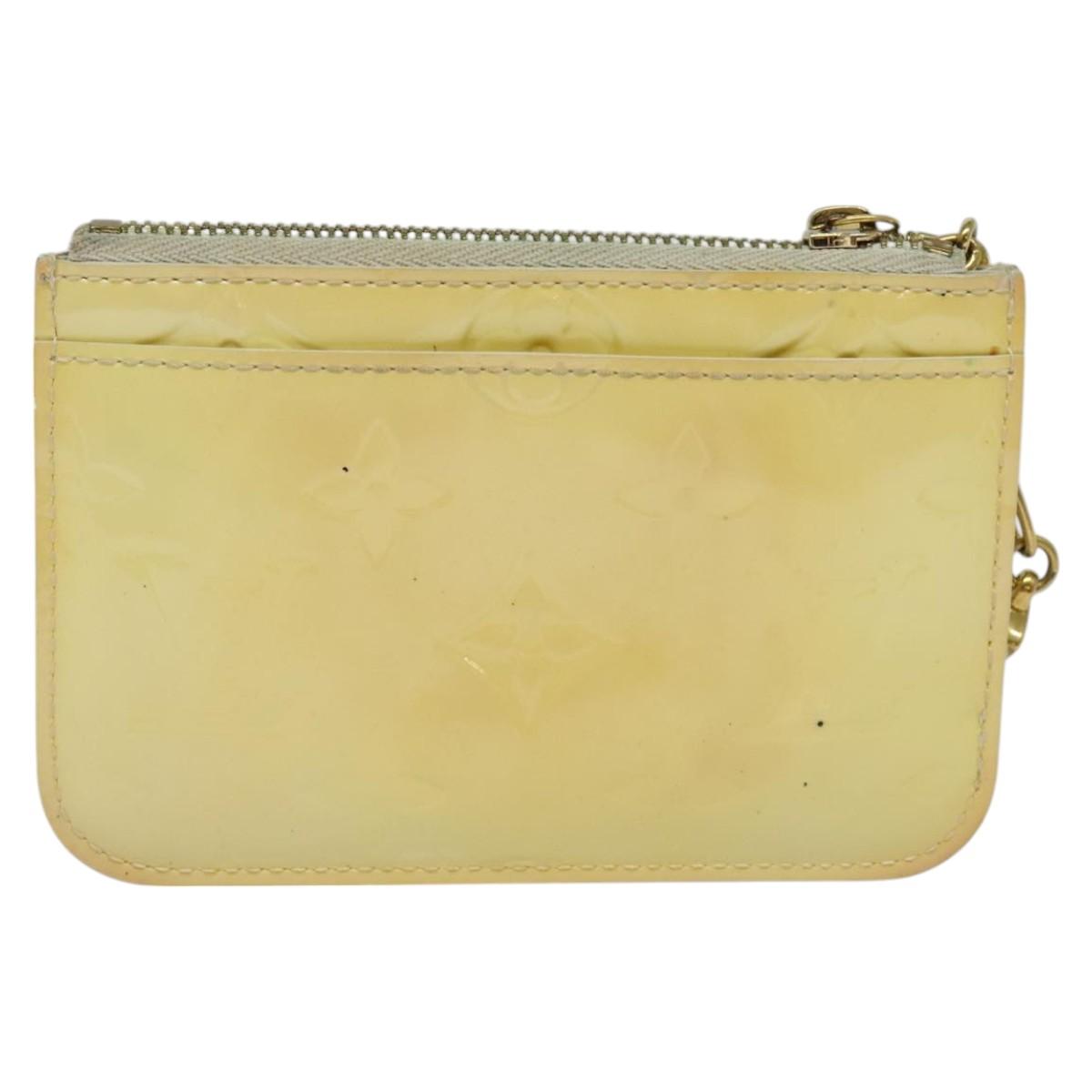 LOUIS VUITTON Vernis Pochette ClesNM Coin Purse Perle M93558 LV Auth 115954