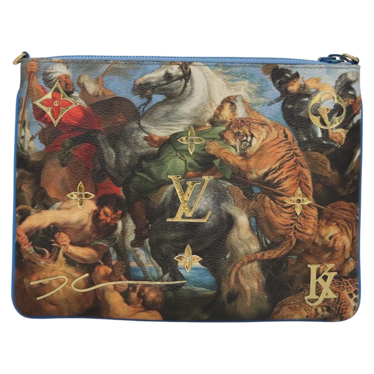 LOUIS VUITTON Celty Pochette Plat Pouch Koons Rubens M64617 LV Auth 115961AM