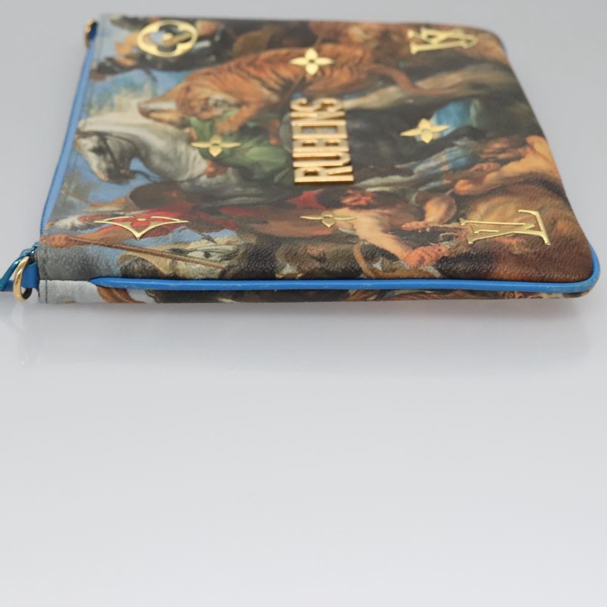 LOUIS VUITTON Celty Pochette Plat Pouch Koons Rubens M64617 LV Auth 115961SAM