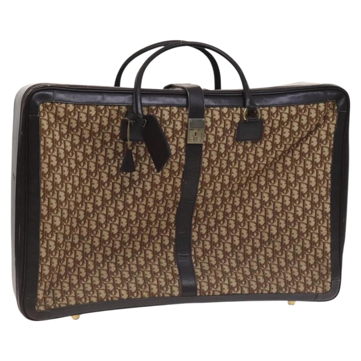 Christian Dior Trotter Canvas Suitcase Brown Auth 115962