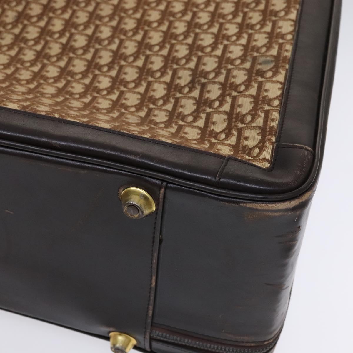 Christian Dior Trotter Canvas Suitcase Brown Auth 115962