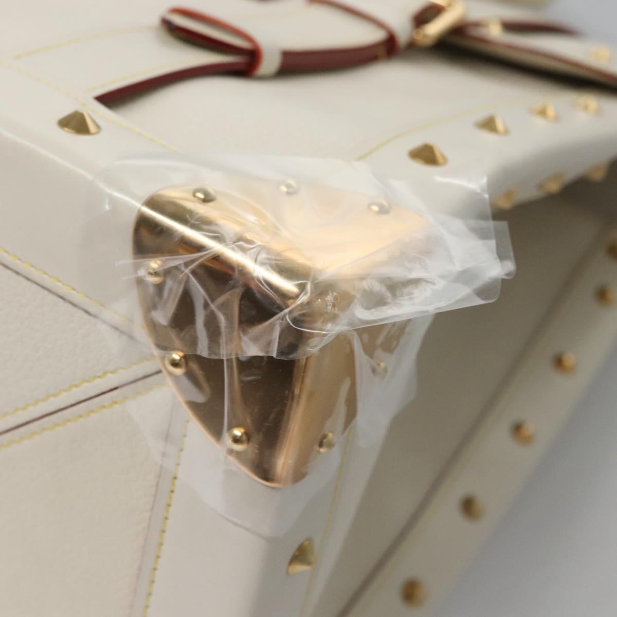 LOUIS VUITTON Suhari Extravagan Hand Bag Leather White M91803 LV Auth 115974S