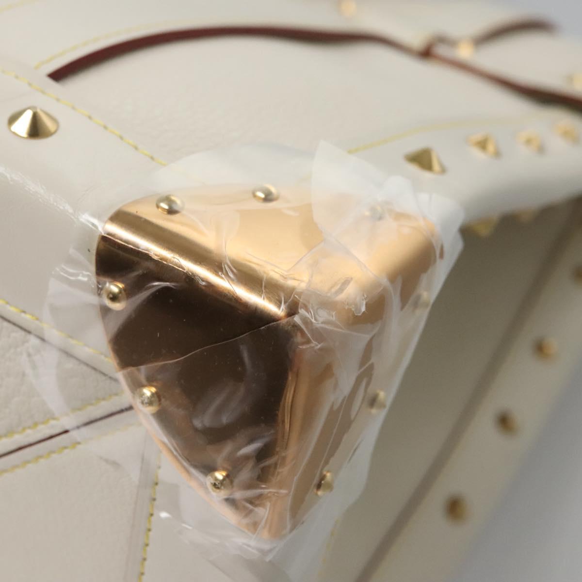 LOUIS VUITTON Suhari Extravagan Hand Bag Leather White M91803 LV Auth 115974S