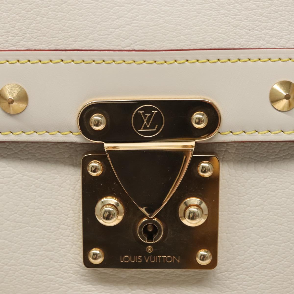 LOUIS VUITTON Suhari Extravagan Hand Bag Leather White M91803 LV Auth 115974S