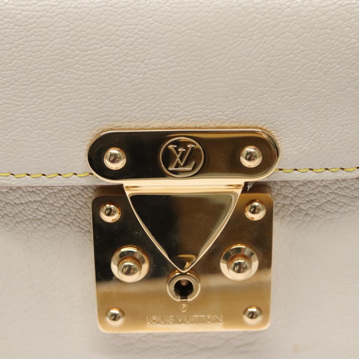 LOUIS VUITTON Suhari Extravagan Hand Bag Leather White M91803 LV Auth 115974S