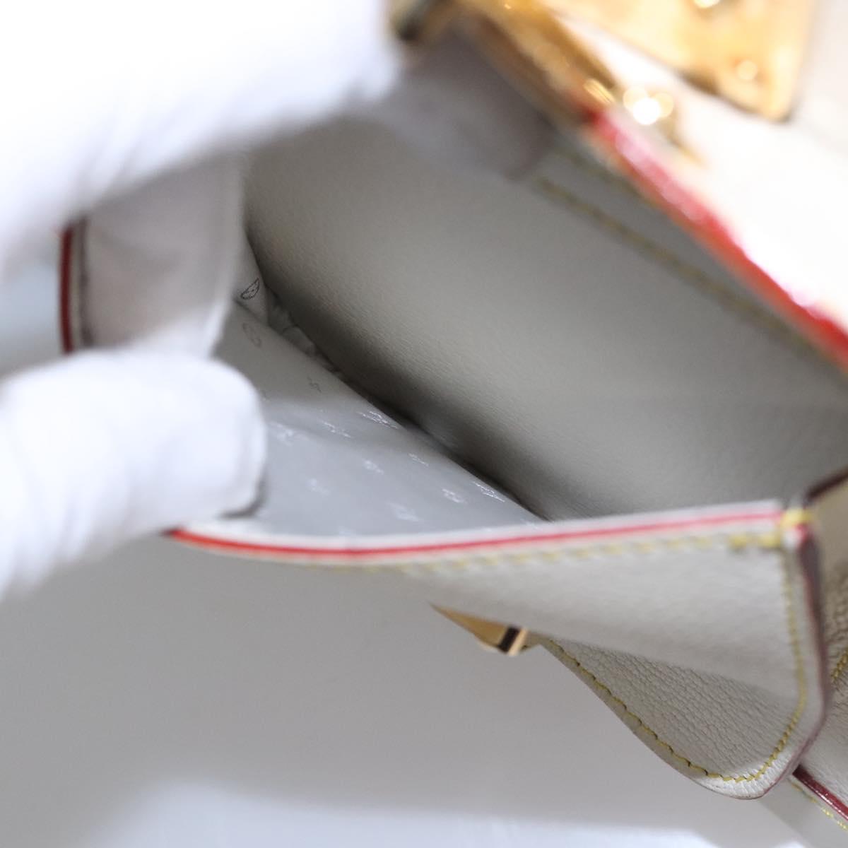 LOUIS VUITTON Suhari Extravagan Hand Bag Leather White M91803 LV Auth 115974S