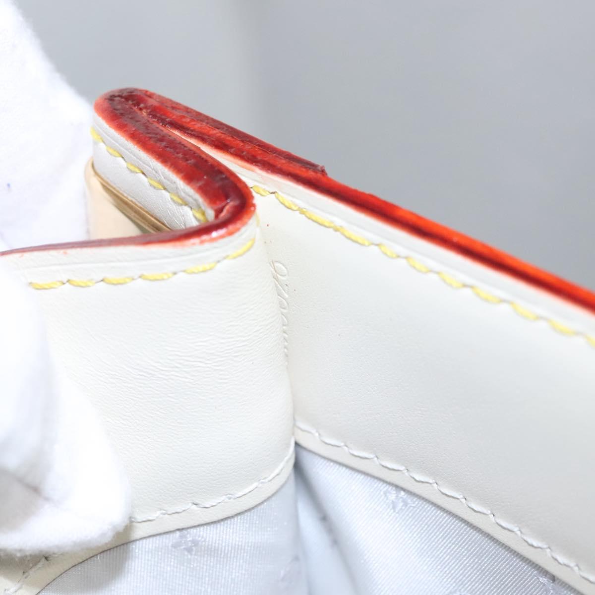 LOUIS VUITTON Suhari Extravagan Hand Bag Leather White M91803 LV Auth 115974S