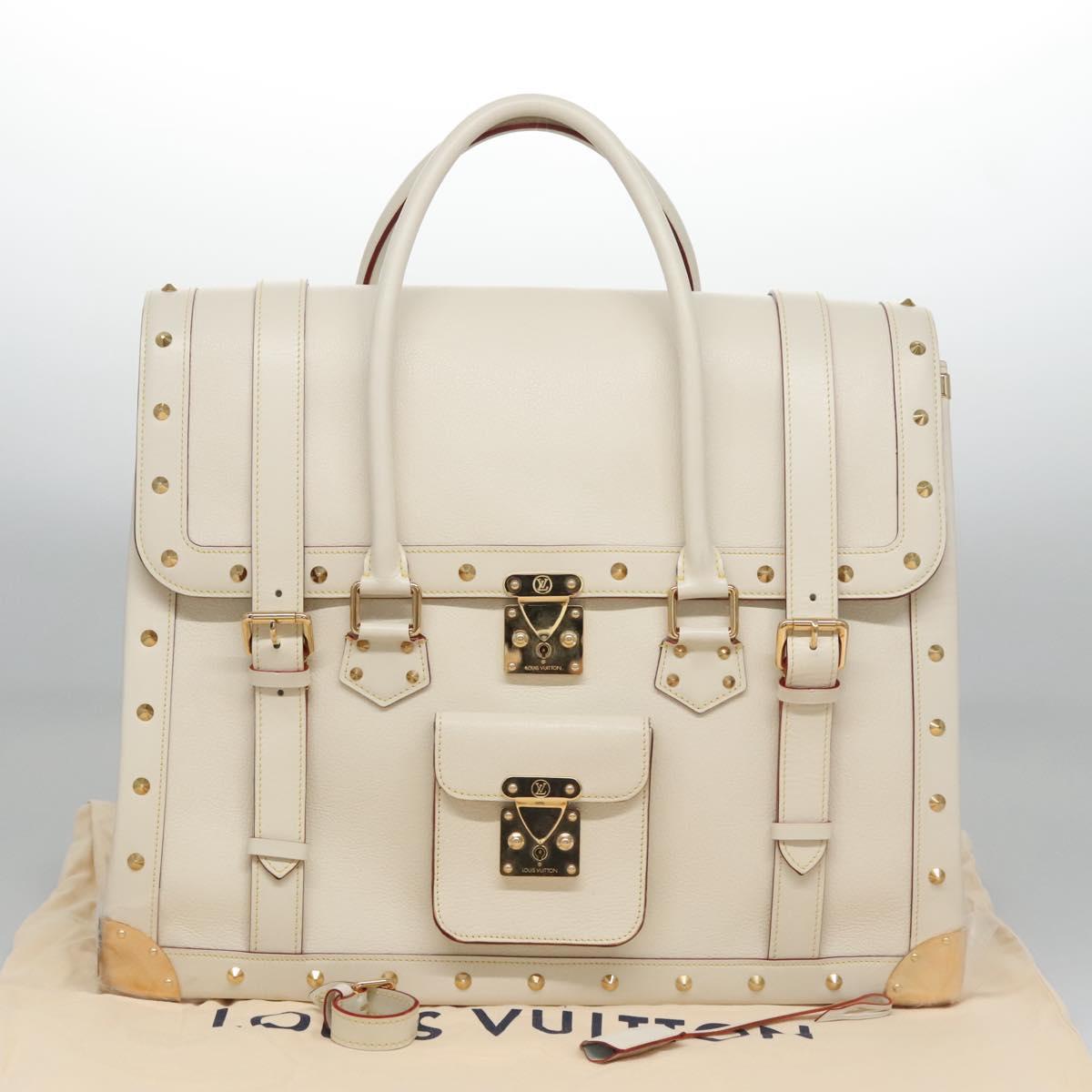 LOUIS VUITTON Suhari Extravagan Hand Bag Leather White M91803 LV Auth 115974S