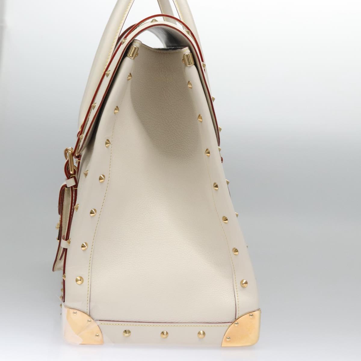 LOUIS VUITTON Suhari Extravagan Hand Bag Leather White M91803 LV Auth 115974S