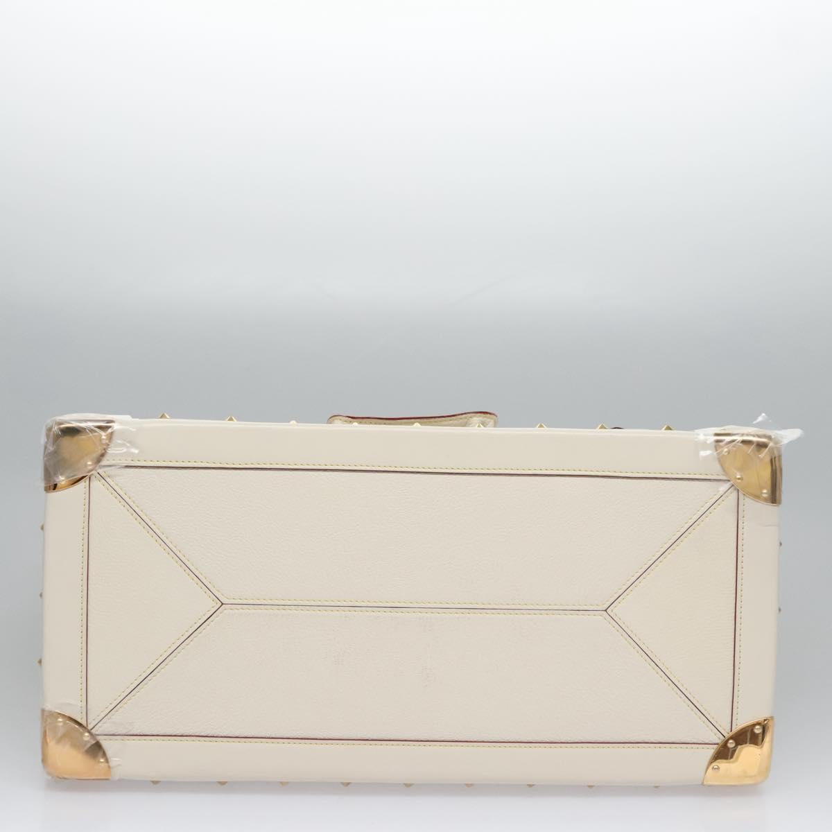 LOUIS VUITTON Suhari Extravagan Hand Bag Leather White M91803 LV Auth 115974S