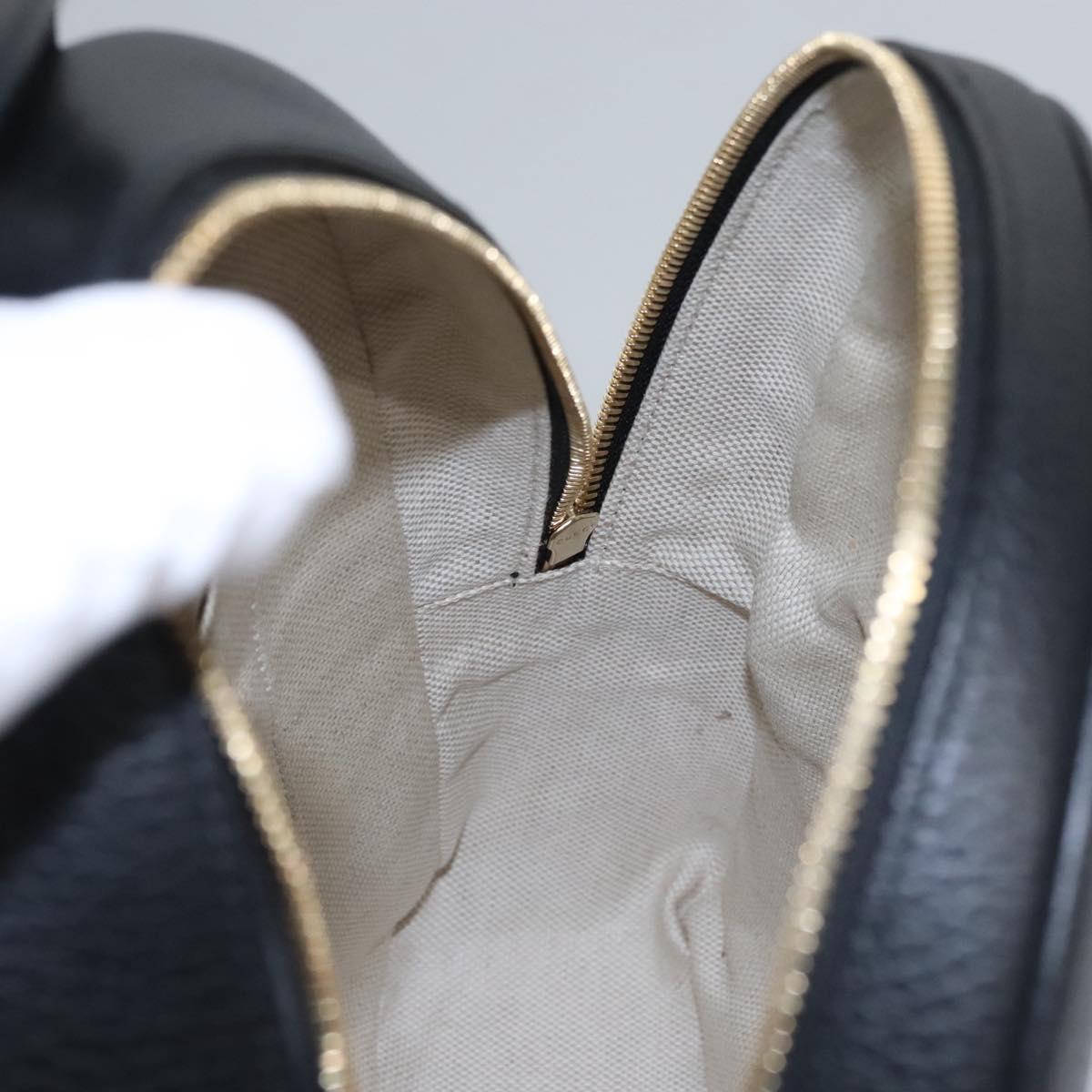 GUCCI Chain Interlocking Backpack Leather Gold Black 536192 Auth 115987AV