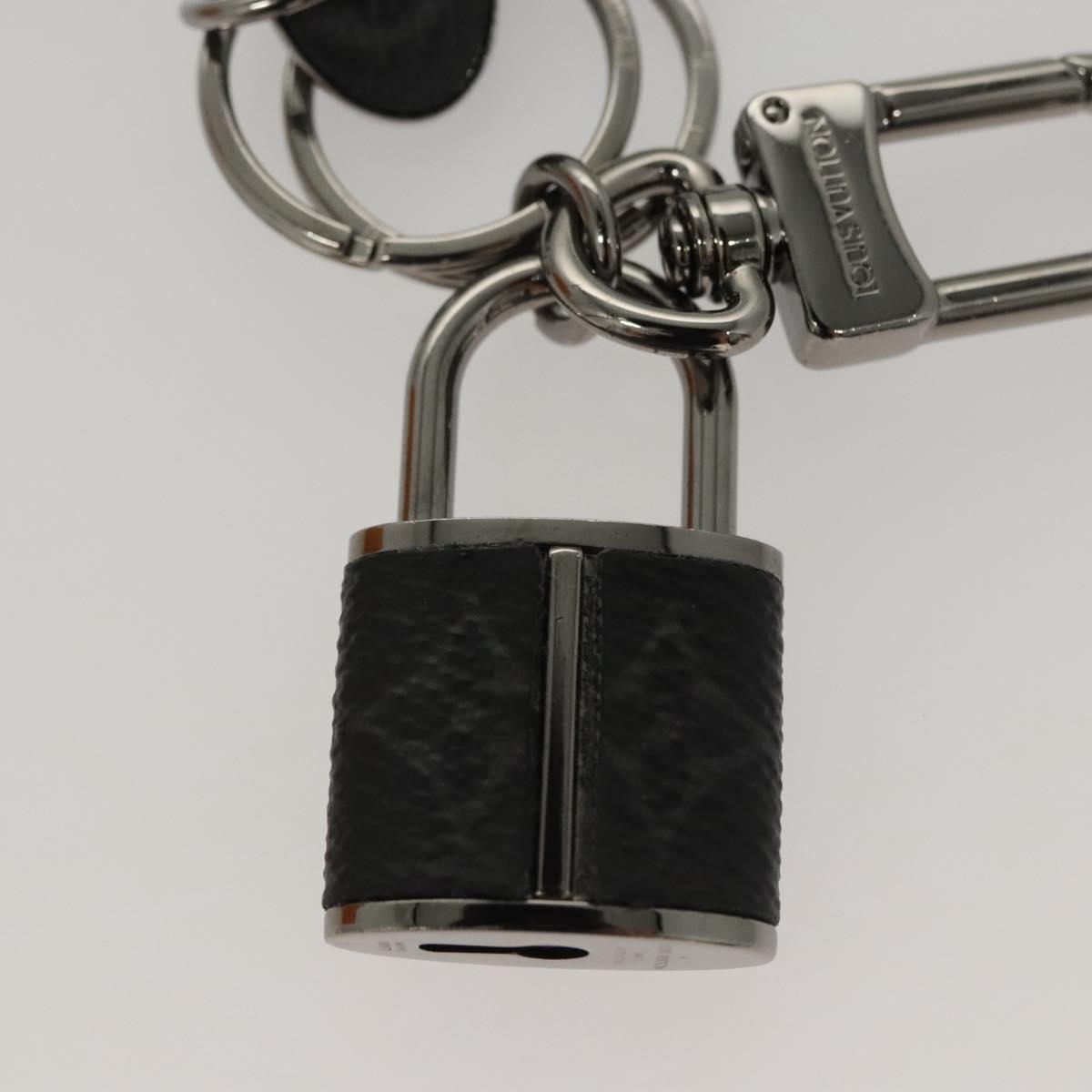 LOUIS VUITTON Monogram Eclipse Porte Cles LV Lock Charm M61951 LV Auth 116012