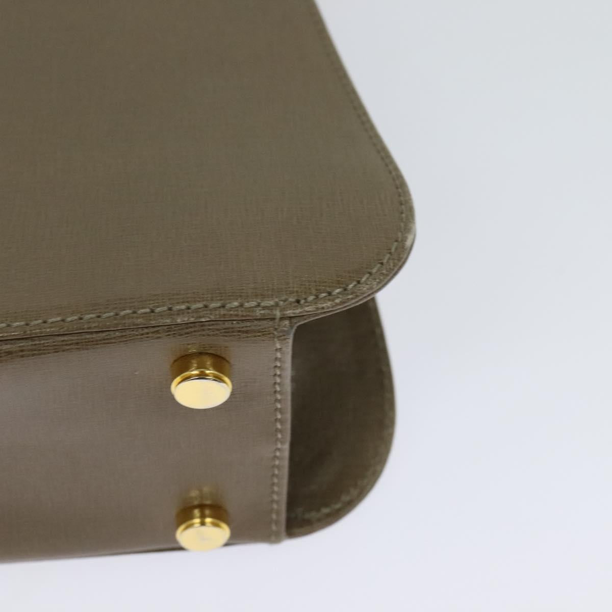 Salvatore Ferragamo Hand Bag Leather 2way Brown Gold Auth 116030