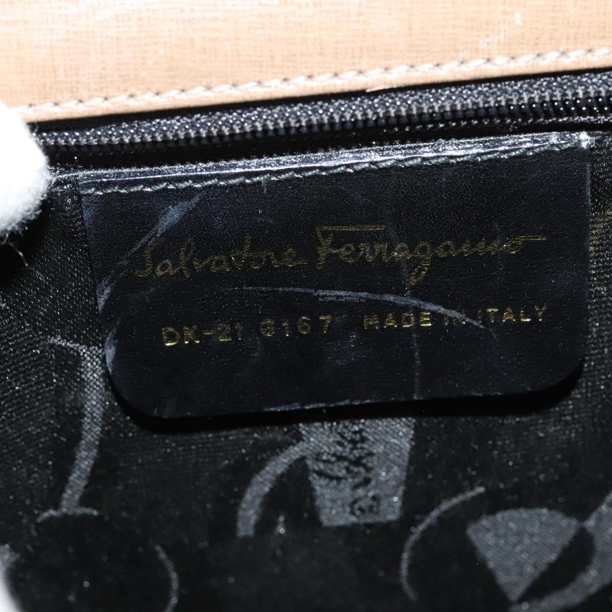 Salvatore Ferragamo Hand Bag Leather 2way Brown Gold Auth 116030