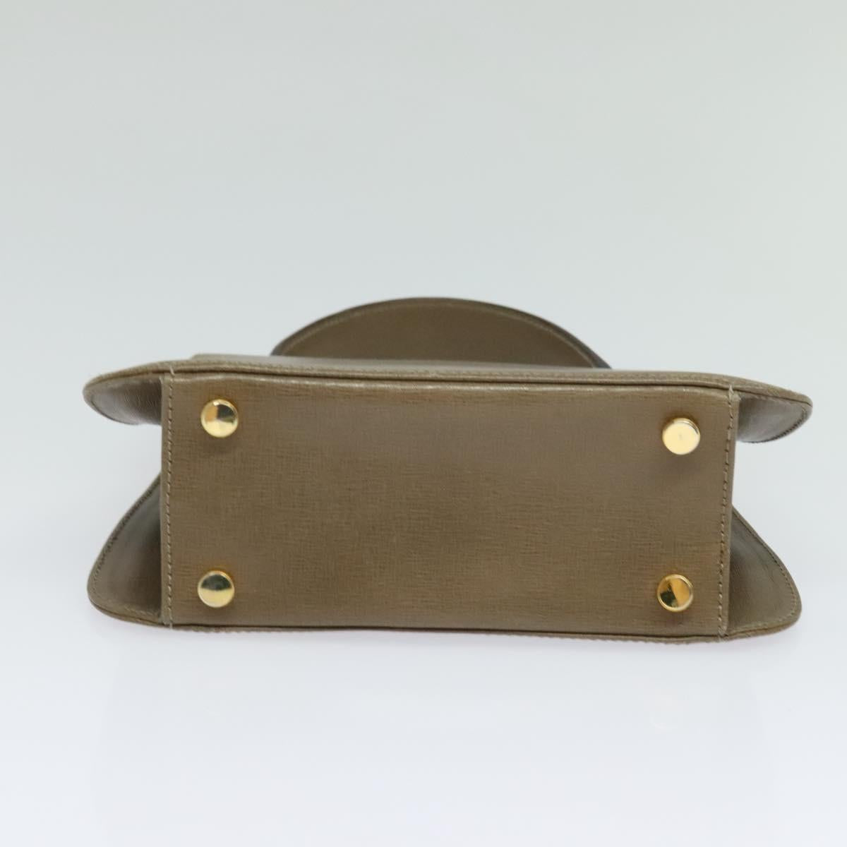 Salvatore Ferragamo Hand Bag Leather 2way Brown Gold Auth 116030
