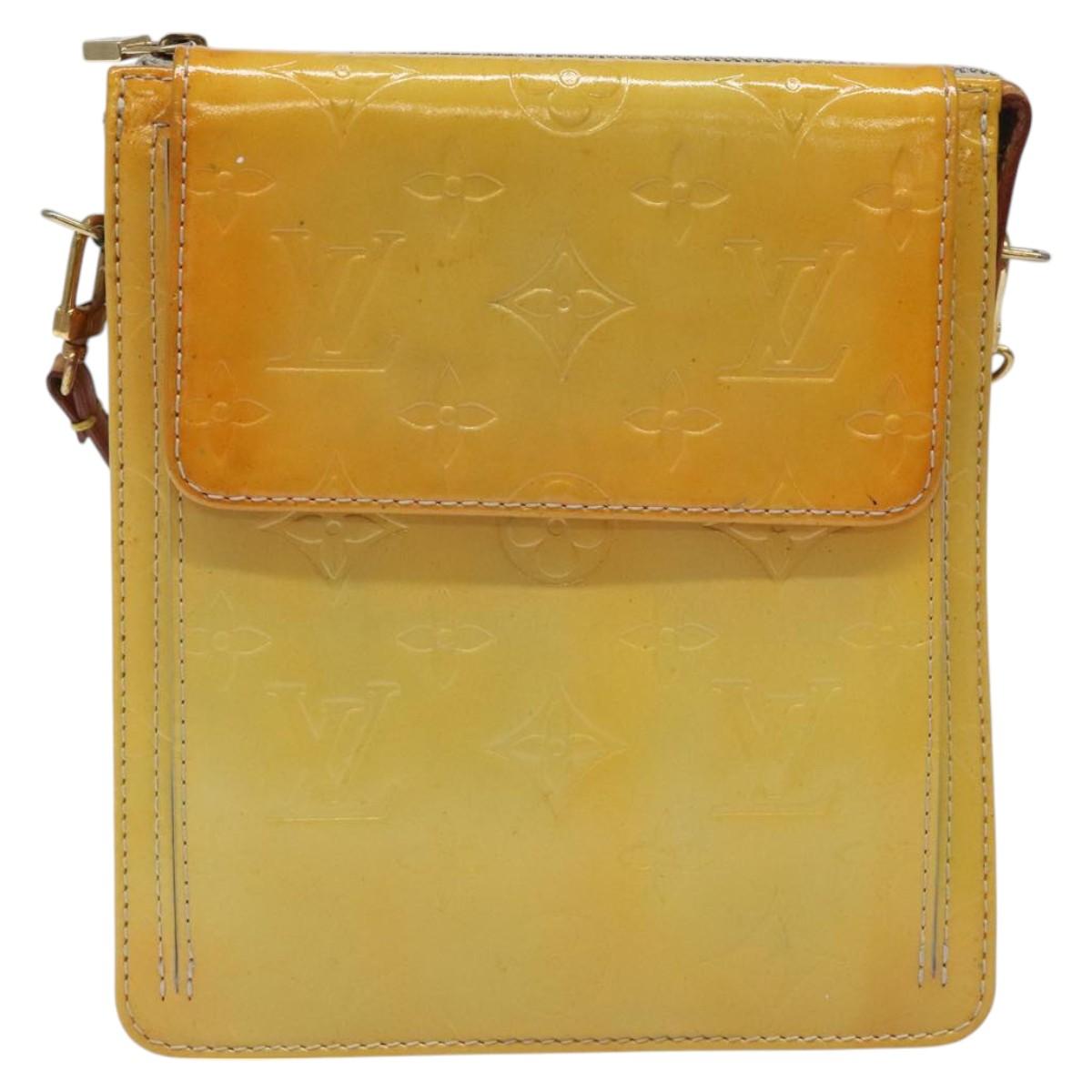 LOUIS VUITTON Monogram Vernis Motto Accessory Pouch Gris M91030 LV Auth 116046