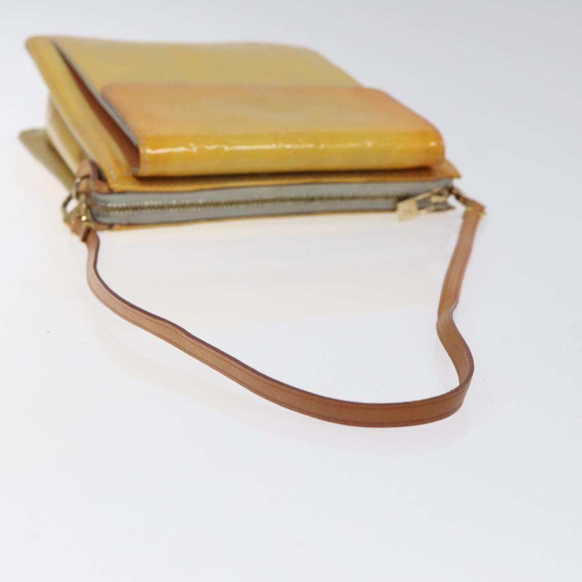 LOUIS VUITTON Monogram Vernis Motto Accessory Pouch Gris M91030 LV Auth 116046