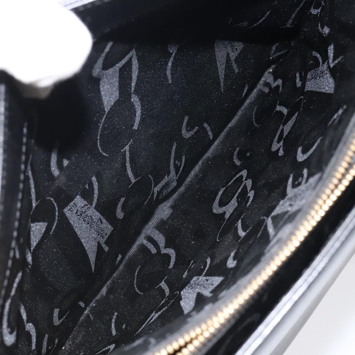 Salvatore Ferragamo Gancini Shoulder Bag Leather Black Gold Auth 116063