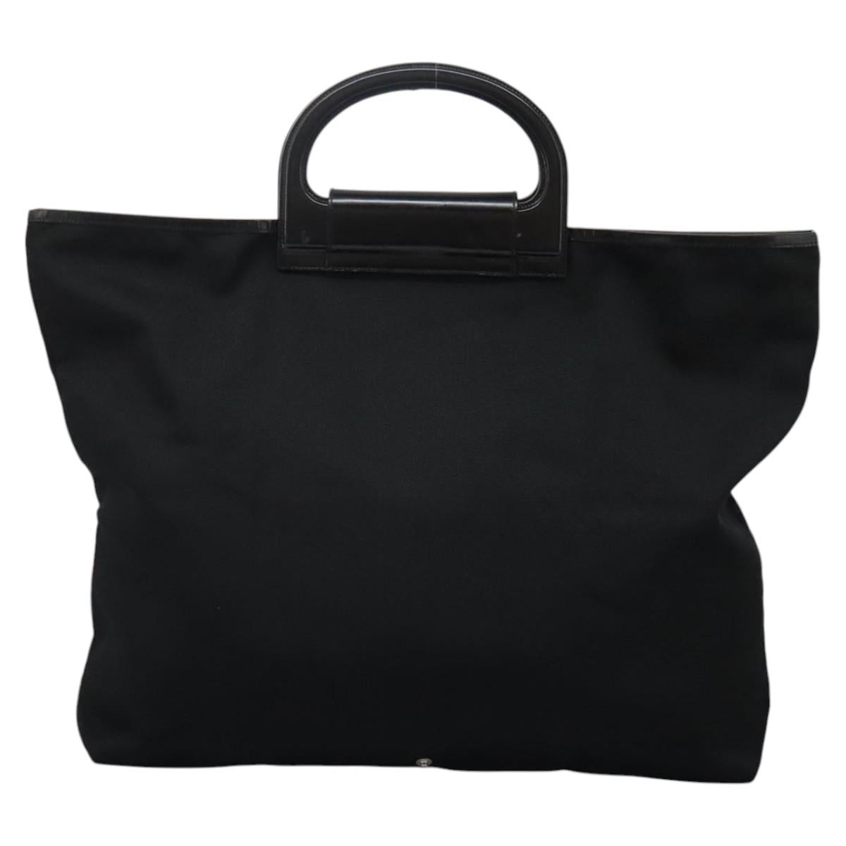 Salvatore Ferragamo Gancini Hand Bag Nylon Black Auth 116072