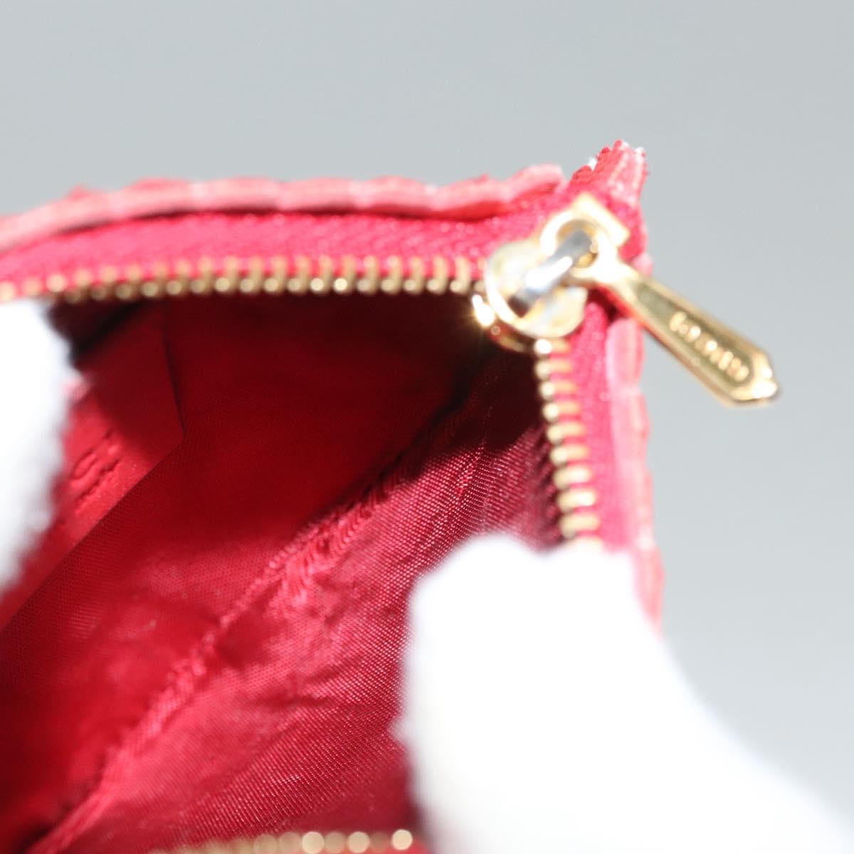 GUCCI Micro GG Supreme Chain Pouch Shoulder Bag PVC Red 576495 Auth 116081V