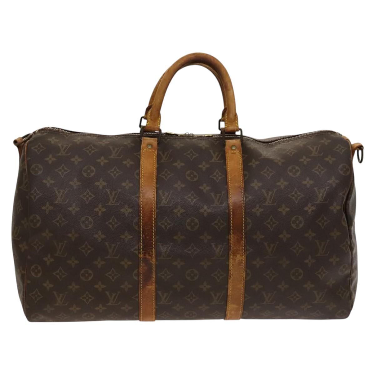 LOUIS VUITTON Monogram Keepall Bandouliere 50 Boston Bag M41416 LV Auth 116095
