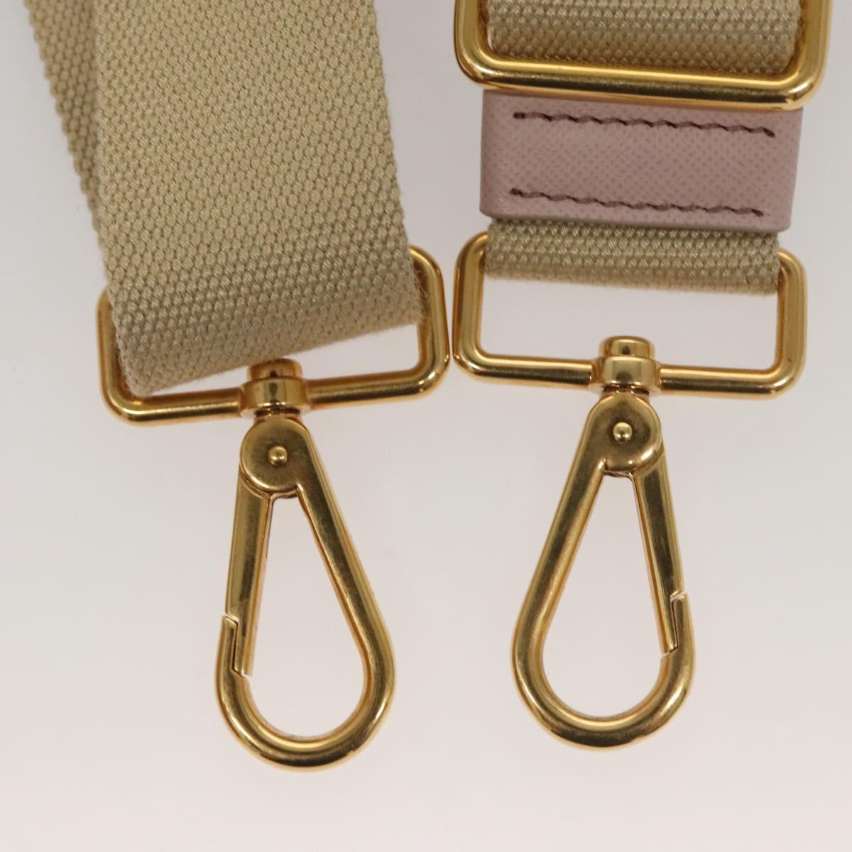 PRADA Canapa PM Hand Bag Canvas 2way Pink Gold Auth 116103