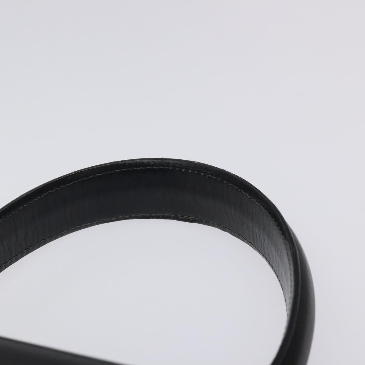 Salvatore Ferragamo Gancini Hand Bag Leather 2way Black Gold Auth 116105