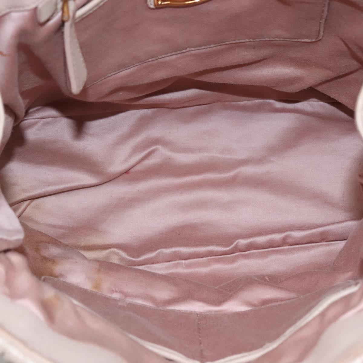 Miu Miu Matelasse Hand Bag Leather 2way Beige Gold Auth 116116