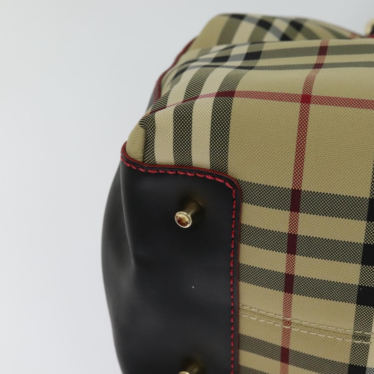 BURBERRY Nova Check Hand Bag Canvas 2way Beige Auth 116123V