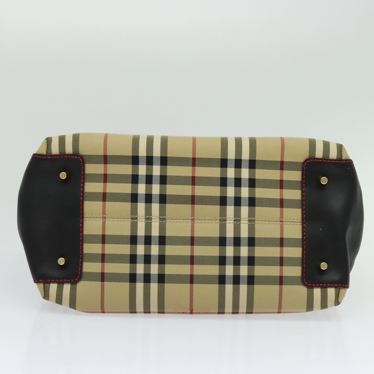 BURBERRY Nova Check Hand Bag Canvas 2way Beige Auth 116123V