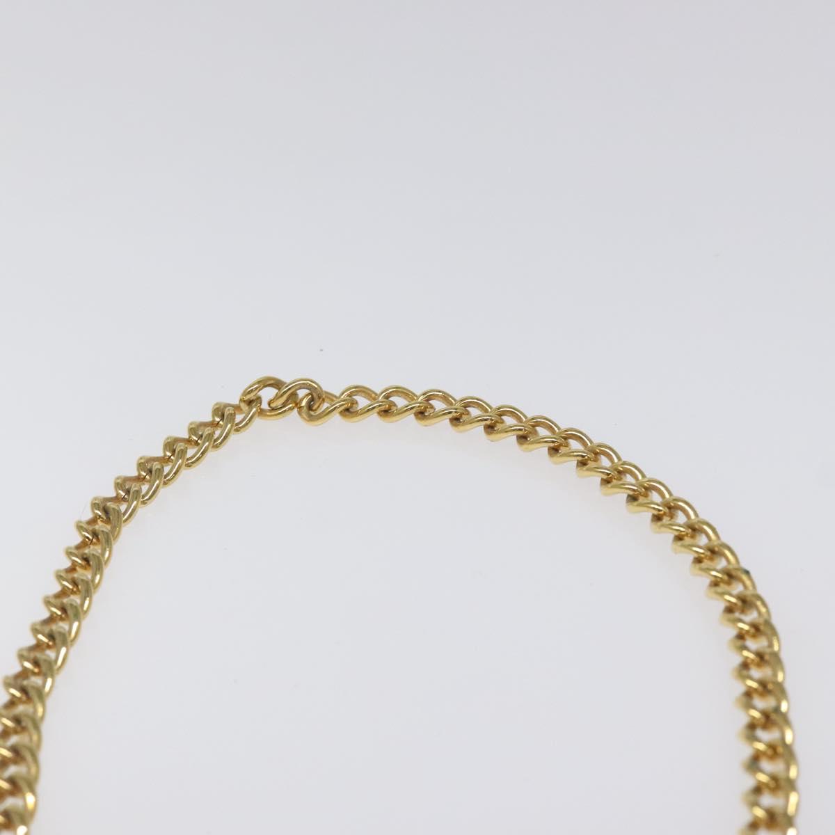 Salvatore Ferragamo Gancini Chain Shoulder Bag Patent Black Gold Auth 116139