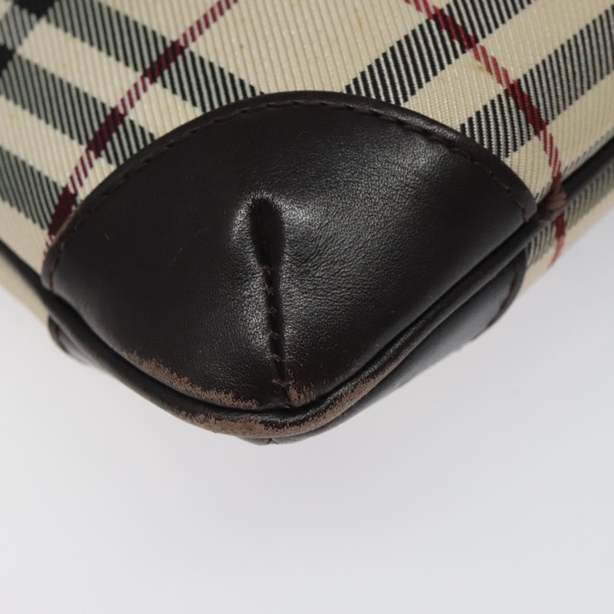 BURBERRY Nova Check Shoulder Bag Beige Brown Silver Auth 116145