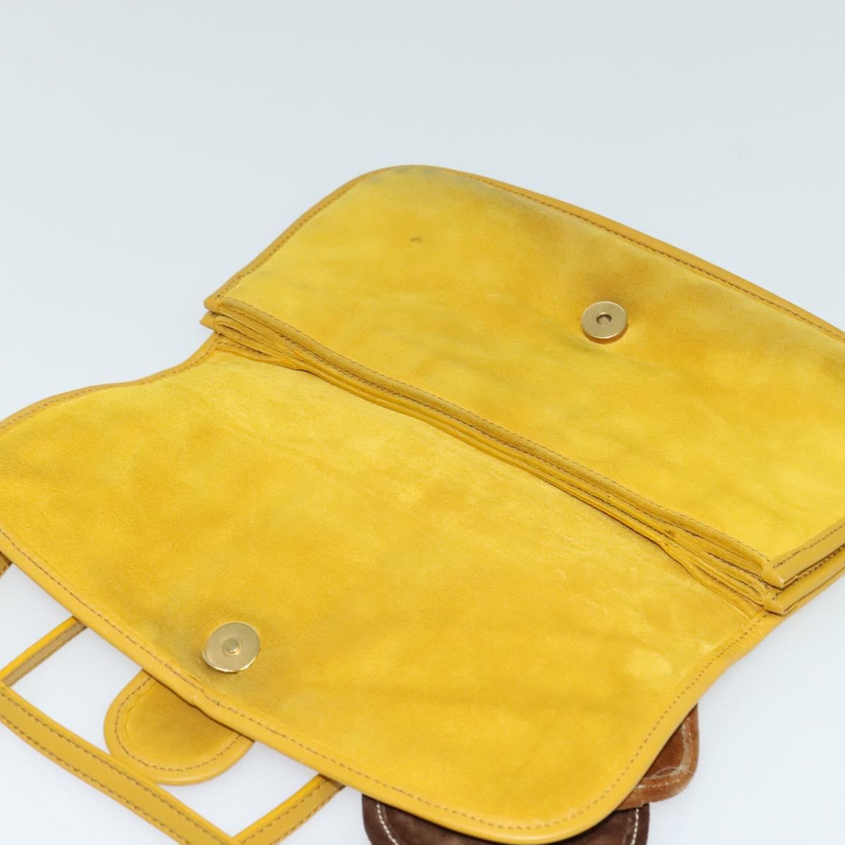 Miu Miu Shoulder Bag Suede Leather Yellow Auth 116150