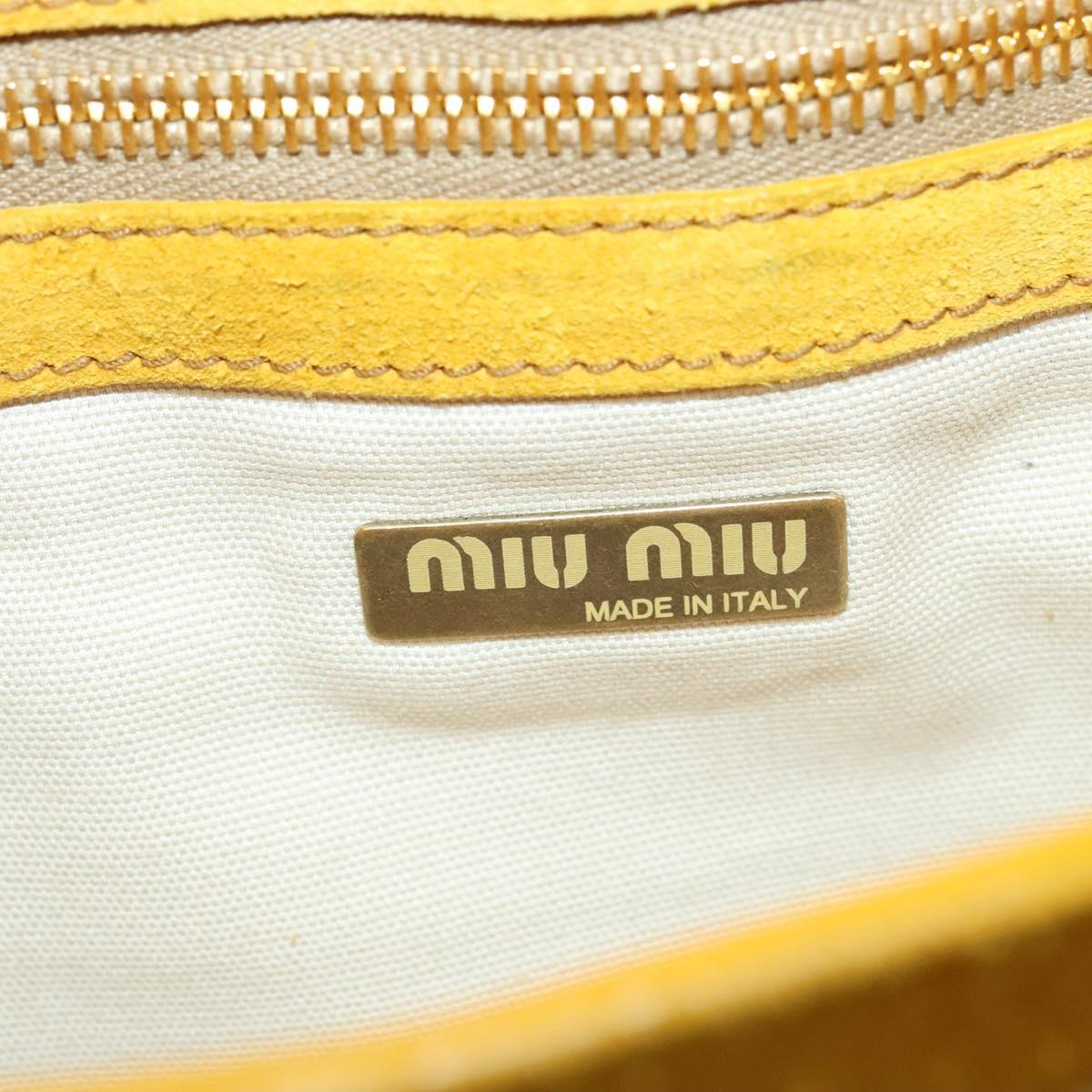 Miu Miu Shoulder Bag Suede Leather Yellow Auth 116150