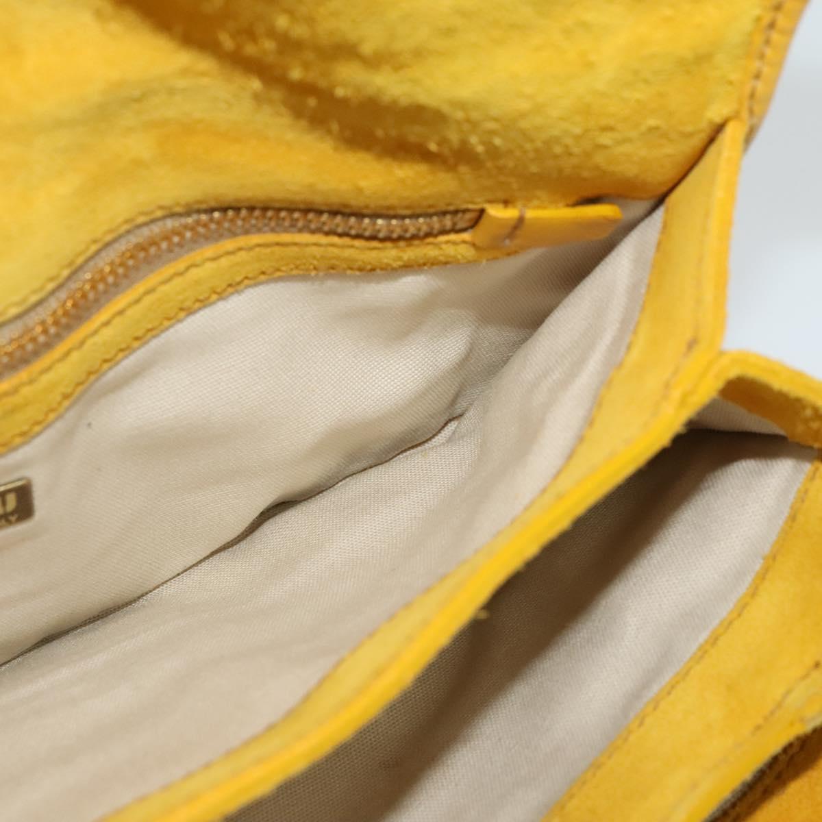 Miu Miu Shoulder Bag Suede Leather Yellow Auth 116150