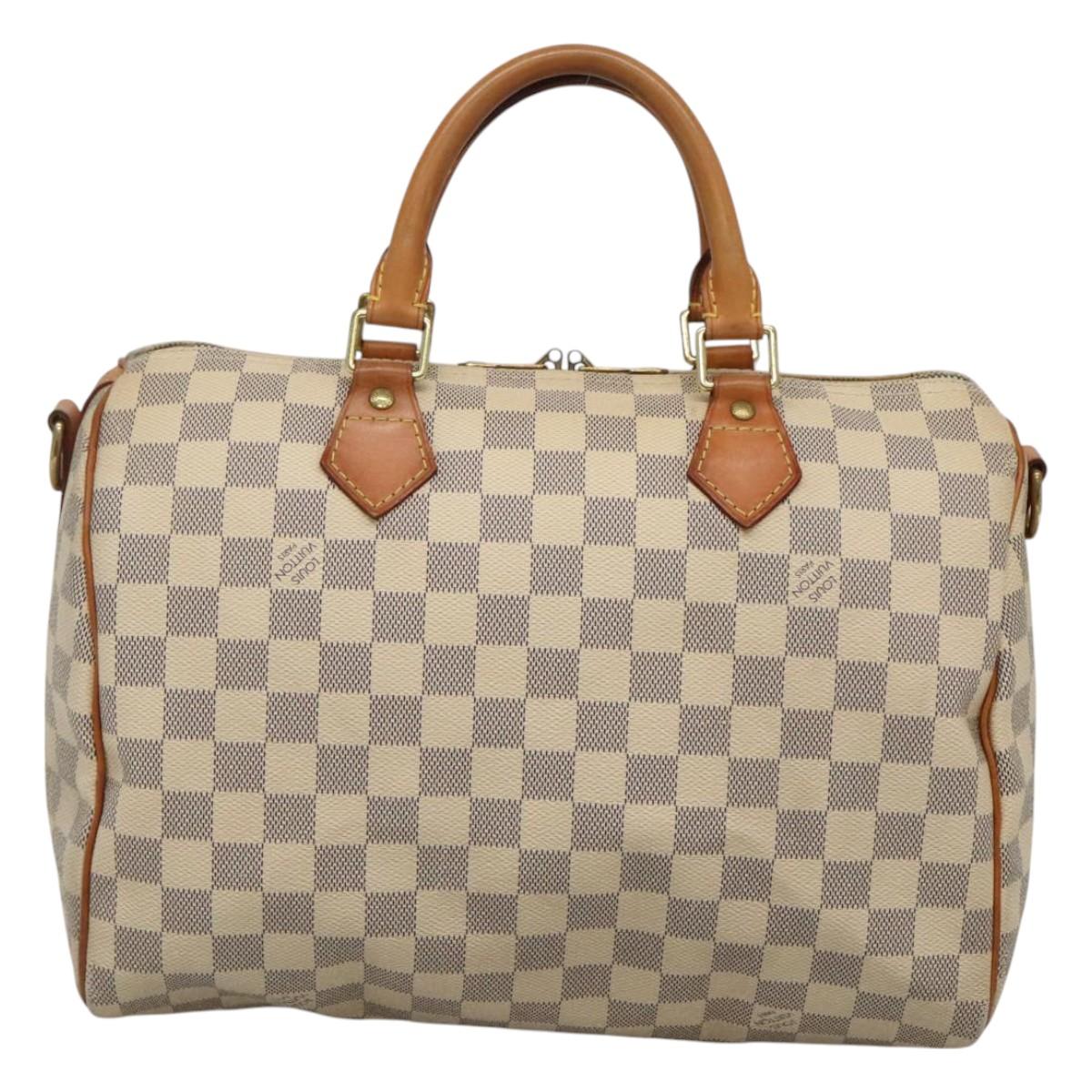 LOUIS VUITTON Damier Azur Speedy Bandouliere 30 Hand Bag 2way N41052 Auth 116159