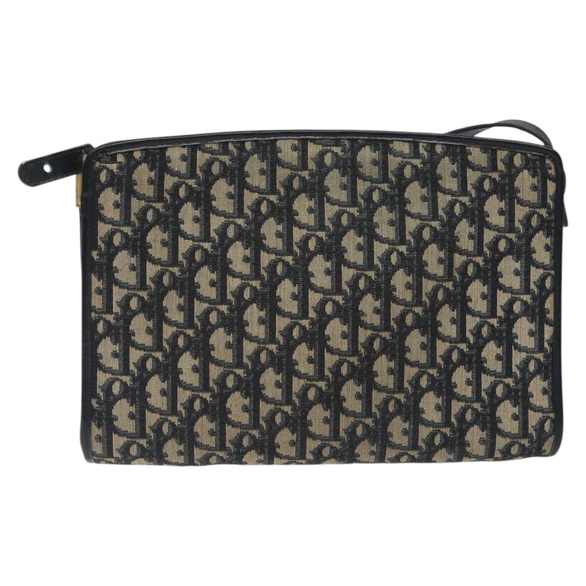 Christian Dior Trotter Canvas Shoulder Bag Navy Auth 116165