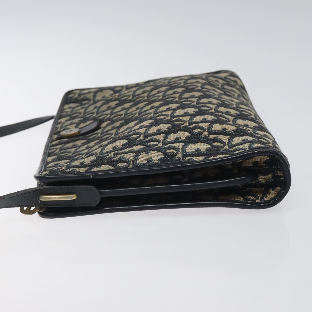 Christian Dior Trotter Canvas Shoulder Bag Navy Auth 116165
