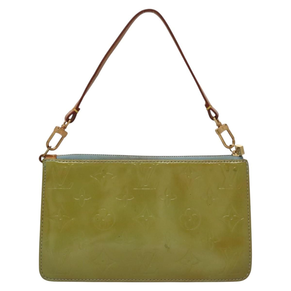 LOUIS VUITTON Monogram Vernis Lexington Pouch Baby Blue M91011 LV Auth 116166
