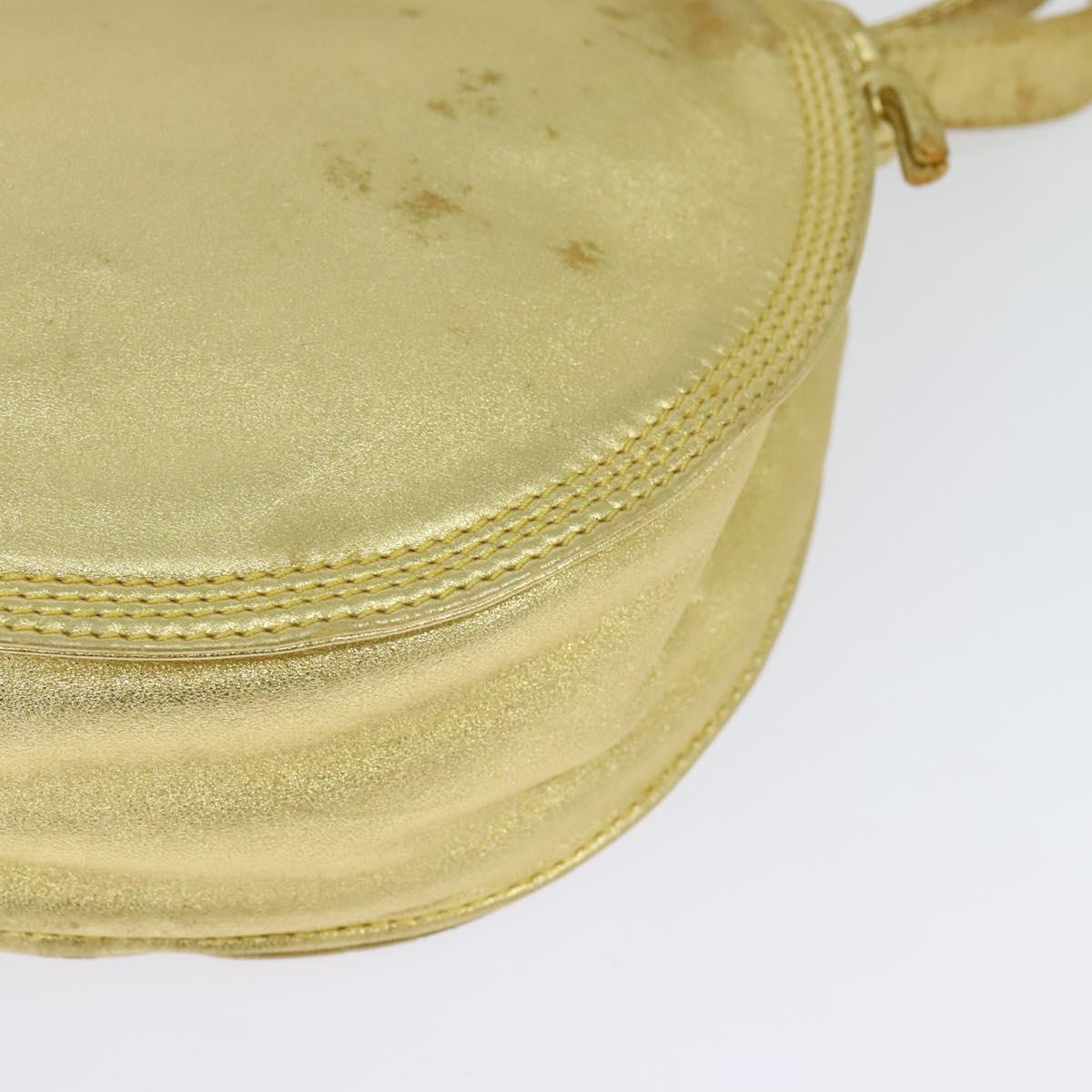 LOEWE Anagram Shoulder Bag Leather Gold Tone Auth 116175