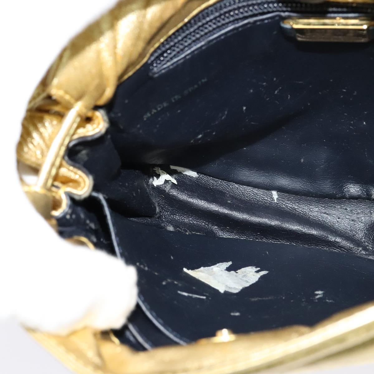 LOEWE Anagram Shoulder Bag Leather Gold Tone Auth 116175