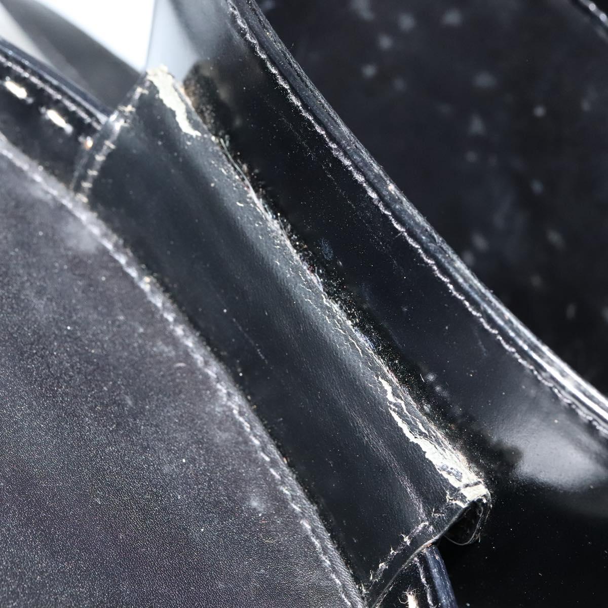 CELINE Shoulder Bag Patent leather Black Auth 116182