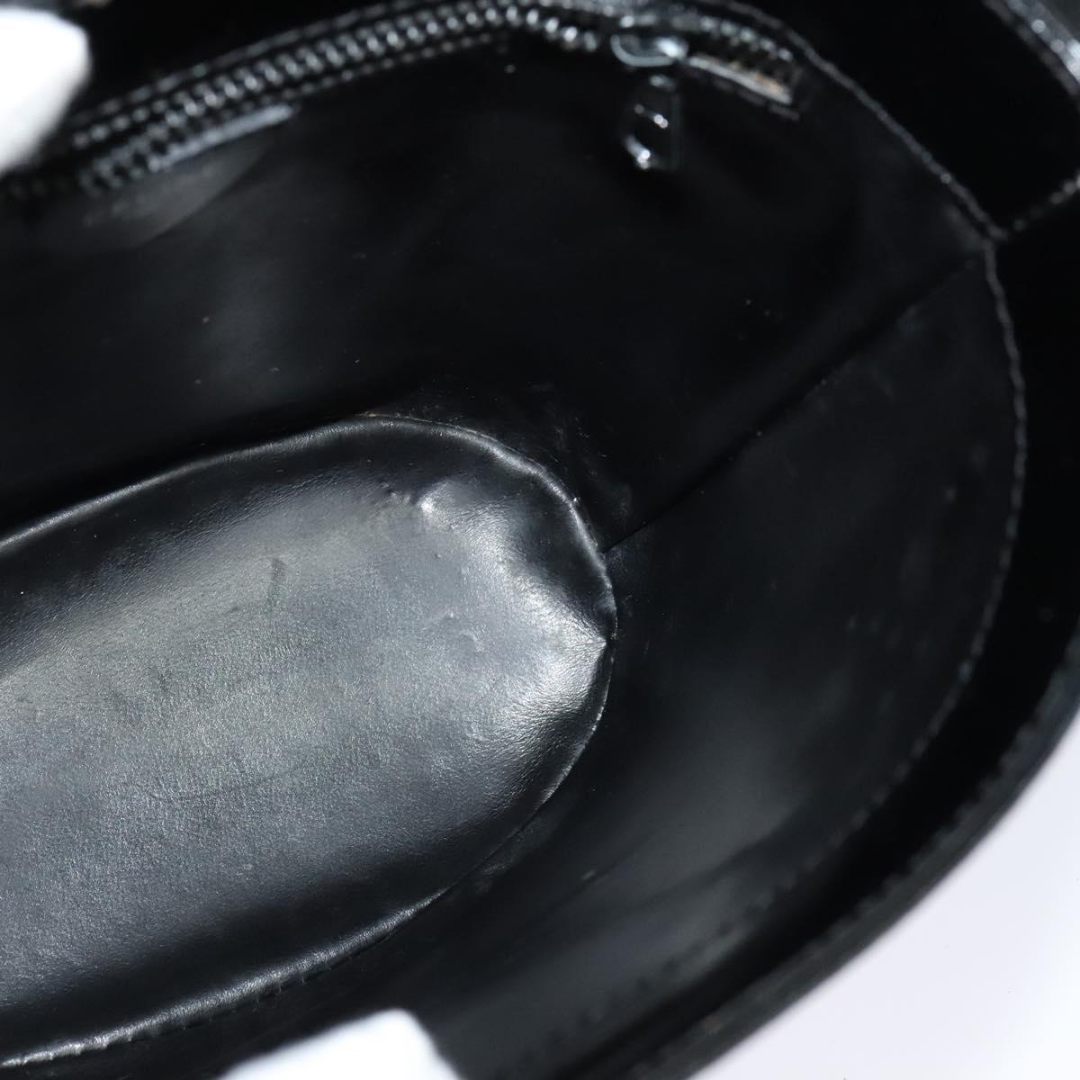 CELINE Shoulder Bag Patent leather Black Auth 116182