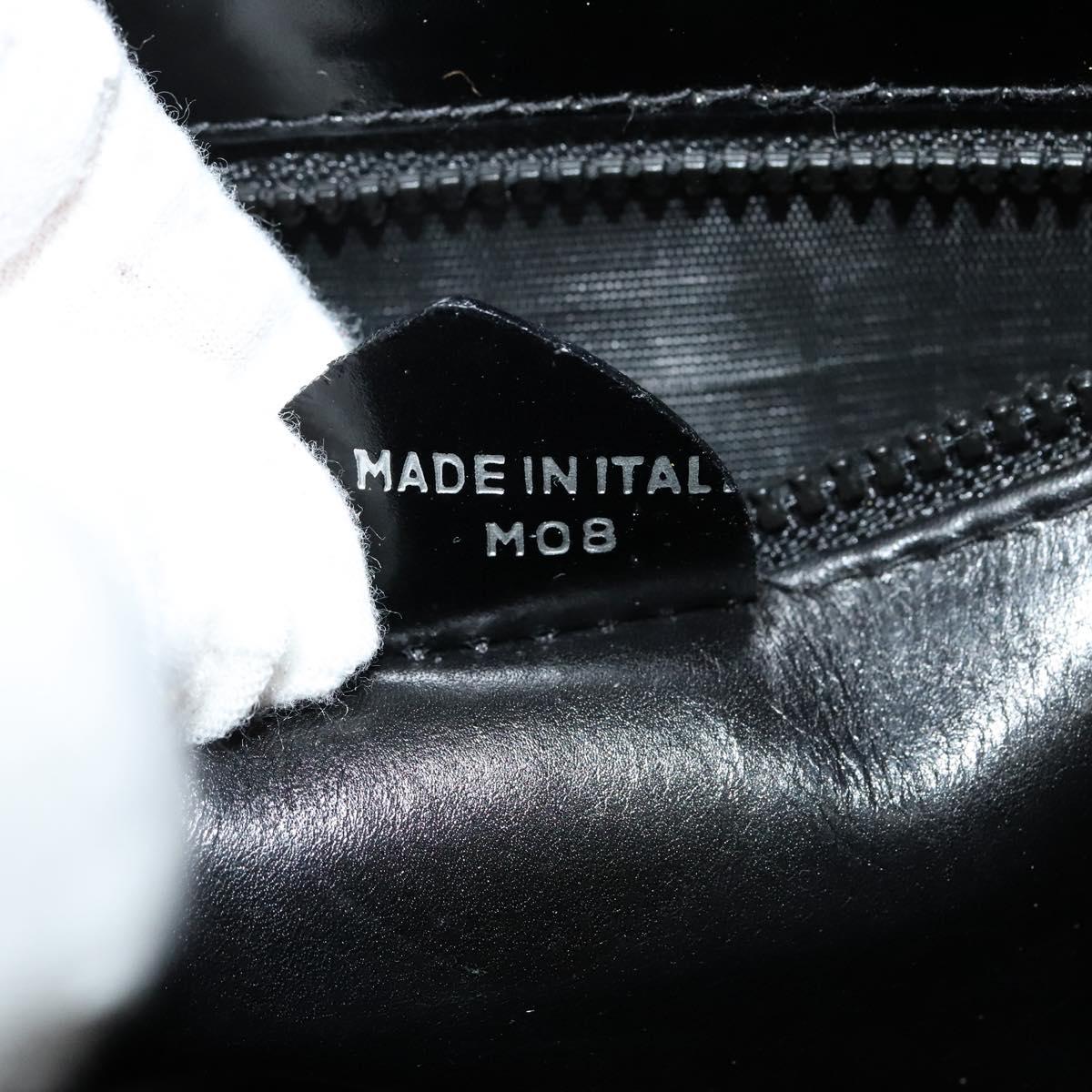 CELINE Shoulder Bag Patent leather Black Auth 116182