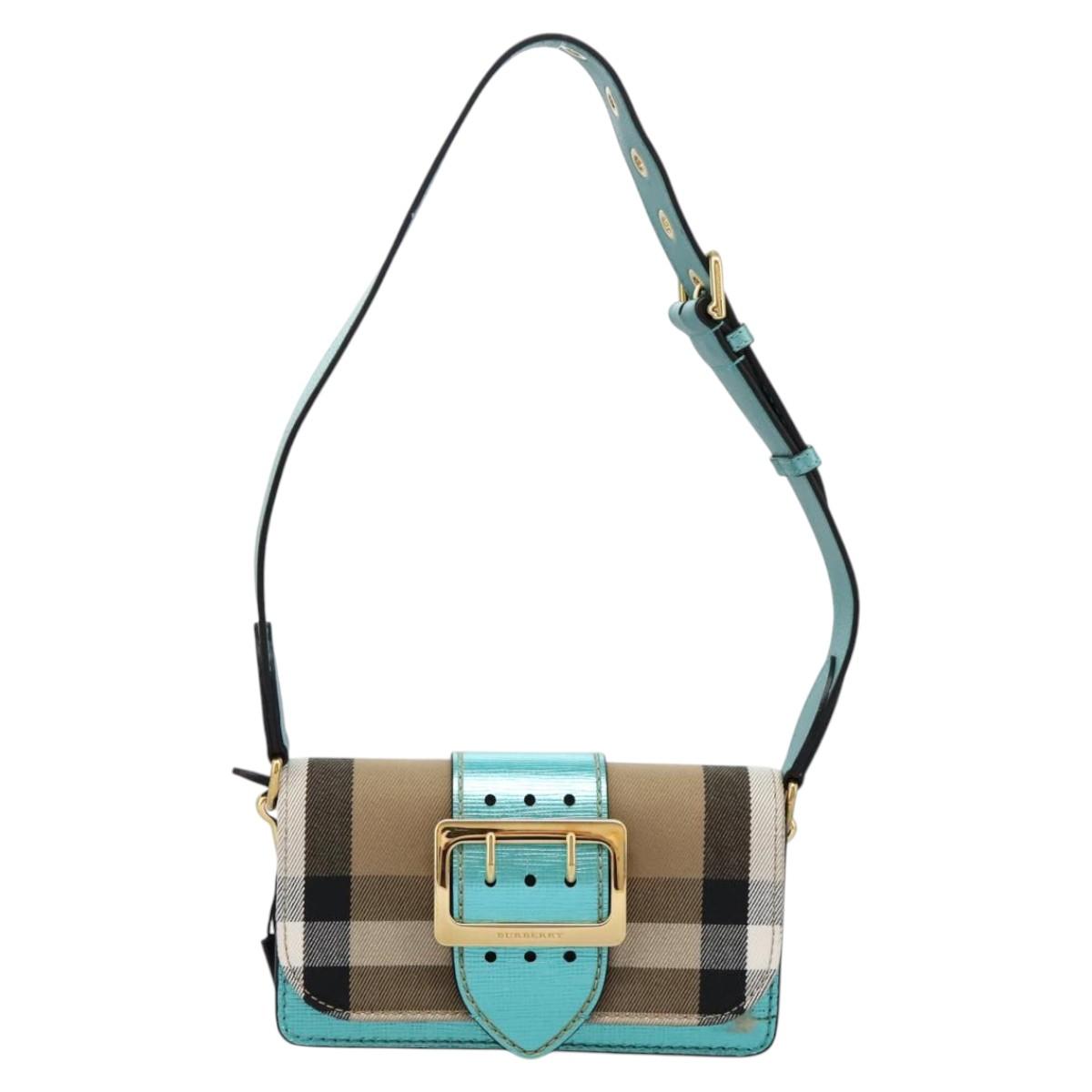 BURBERRY Nova Check Shoulder Bag Canvas 2way Beige Auth 116187