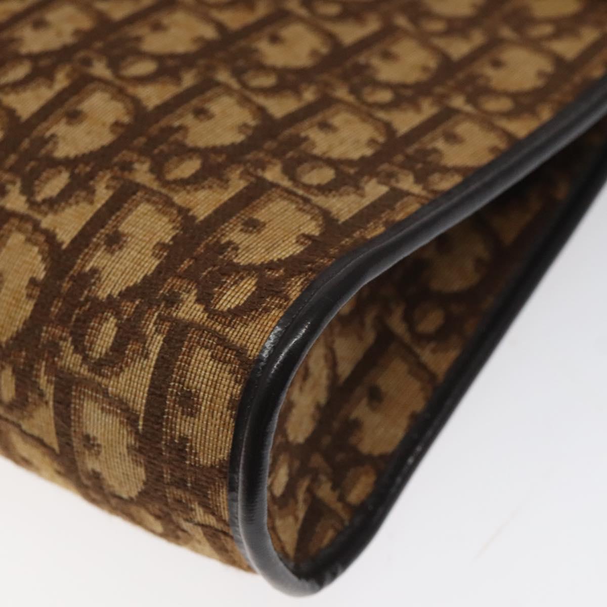 Christian Dior Trotter Canvas Shoulder Bag Brown Auth 116199