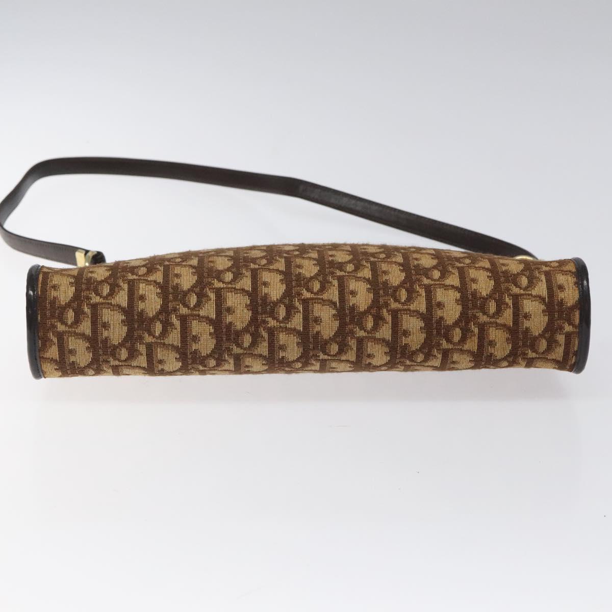 Christian Dior Trotter Canvas Shoulder Bag Brown Auth 116199