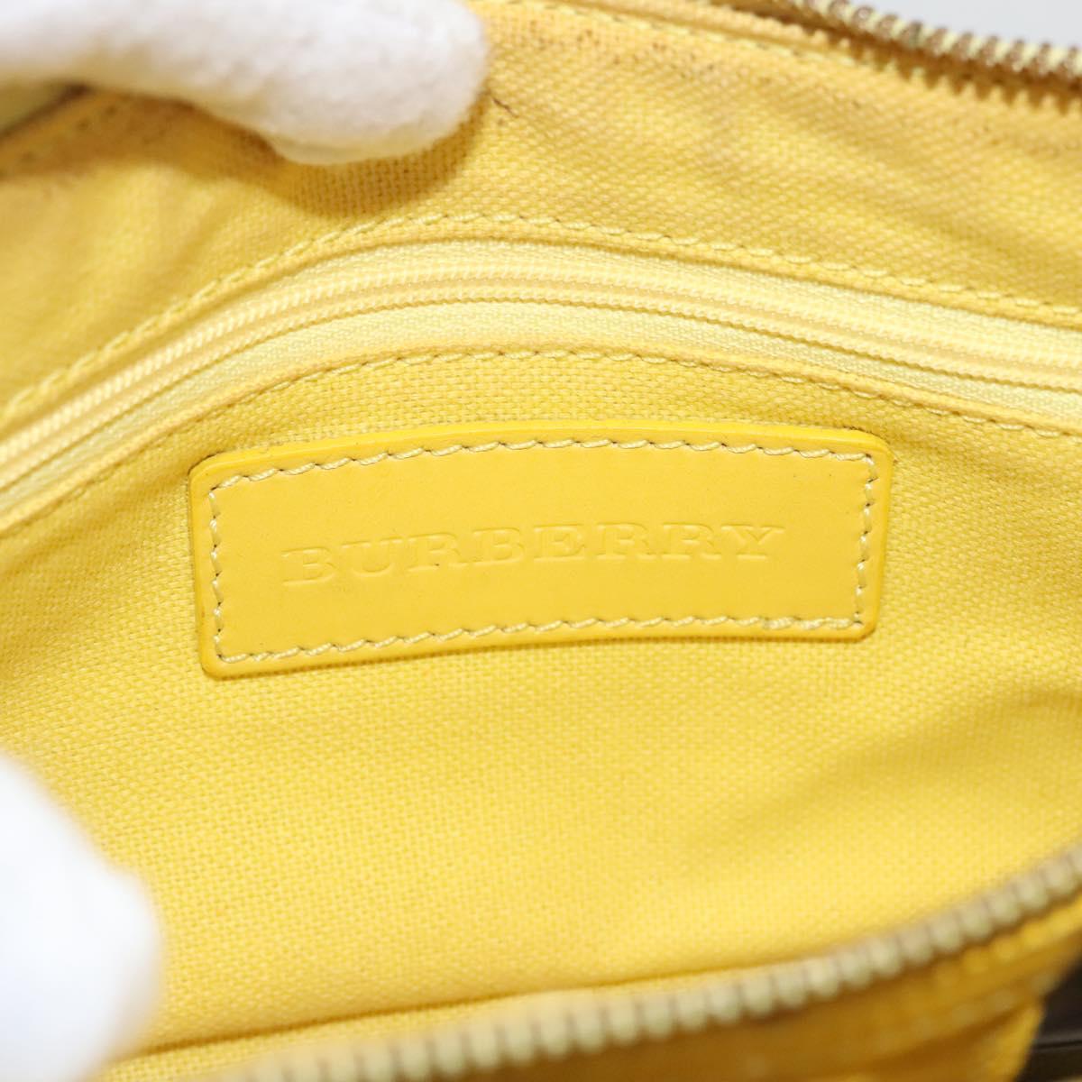 BURBERRY Nova Check Shoulder Bag Leather Yellow Auth 116203